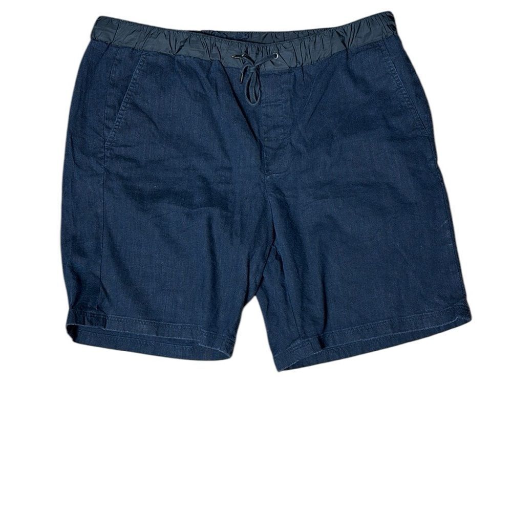 Vince men’s xxl linen blend shorts elastic waistband black blue sustainable
